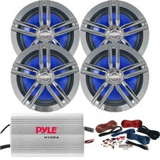 4 x Enrock EM265C 6.5" Chrome Speakers, 4-Channel 400W Amplifier w/ Wiring Kit