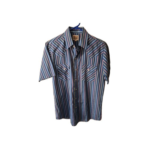 Ely Cattleman Pearl Snap Shirt Größe Medium gestreift Kurzarm - schön!