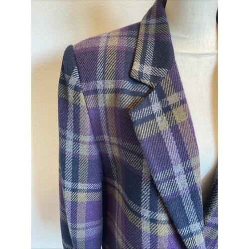 Vintage Sag Harbor karierter Blazer Wollmischung mit einem Knopf Größe 14 - Bild 2 von 10