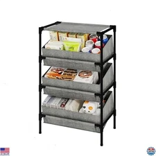 Buzowruil 3-Tier Grey Utility Storage Shelving Unit - Versatile Home Organizer