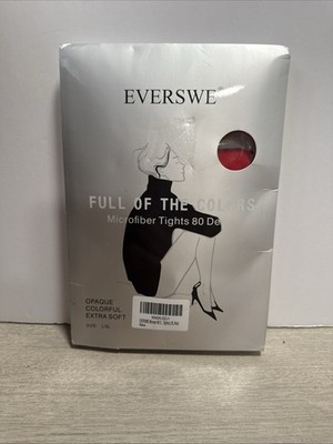 Everswe Full of the Colors Microfiber Tights 80 Den L/XL Red New!