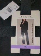 Max  Mia Lounge Set, XS, Signature Hoodie Lounge Set In Black, New Super Soft 