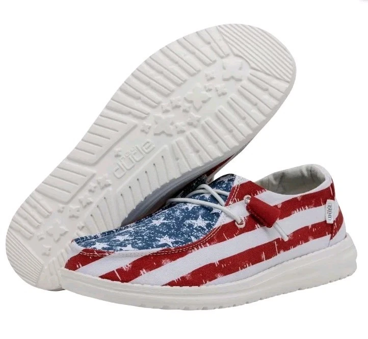 Hey Dude Wendy Patriotic Star Spangled Casual Shoes American Flag Women’s 6
Opens in a new window or