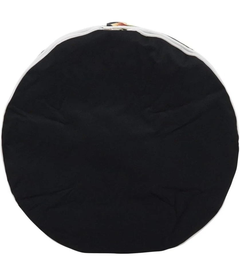 Fennco Styles Black & White Banana Leaf Round Indoor & Outdoor Pouf – 200lbs... - Image 3 of 4
