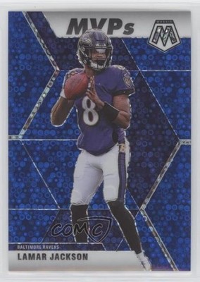 2020 Panini Mosaic MVPs No Huddle Blue Prizm 14/75 Lamar Jackson #296 0w4i