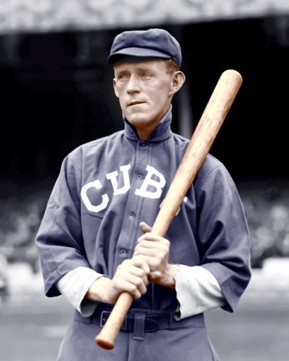 Johnny Evers #3 Photo 8X10 - Cubs 1913  COLORIZED