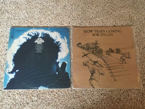 Bob Dylan 2 record VINYL LP LOT (Slow Train Coming, Greatest Hits) Folk/Rock