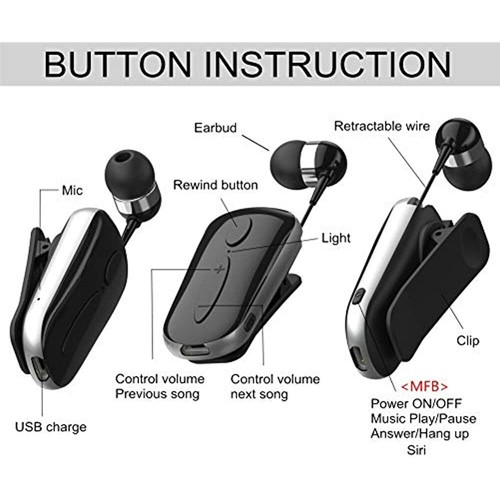K36 Bluetooth Headset Nilewei Wireless Earpiece With Microphone For Cell Phones - Picture 2 of 9