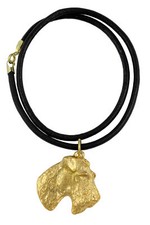 Fox Terrier Wire - Dog necklace, gold-plated pendant for dog fan, unique jewelle