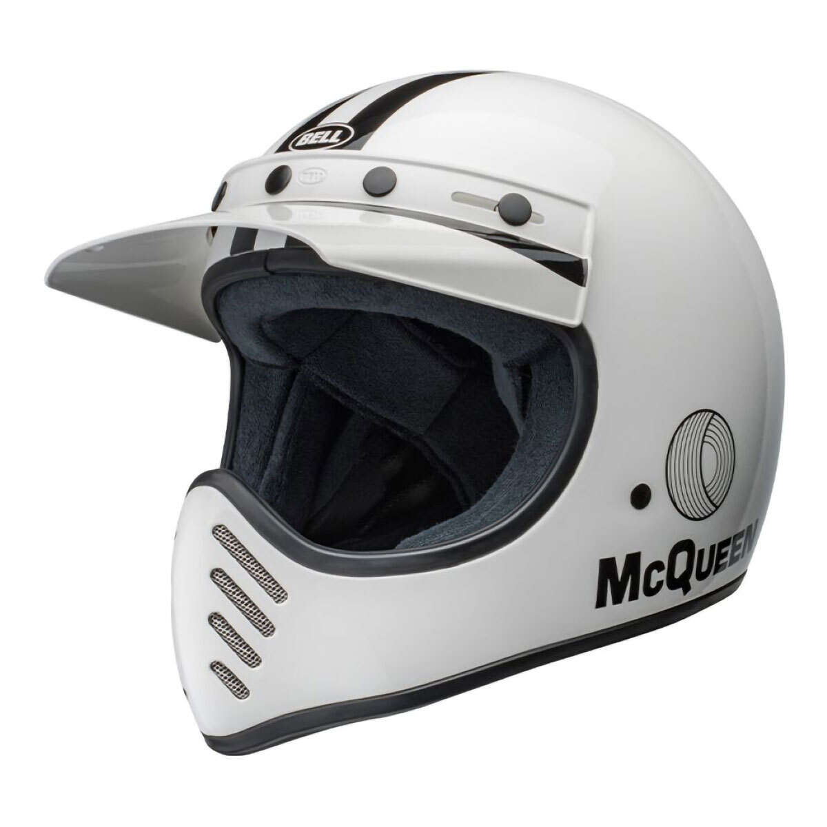 Bell Moto-3 Enduro Helmet Steve McQueen Any Given Sunday White