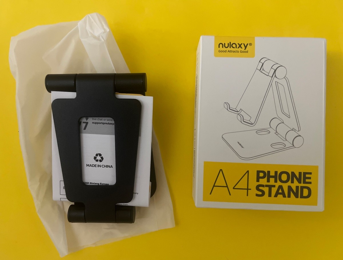 Nulaxy A4 Cell Phone Stand, Fully Foldable, Adjustable Black