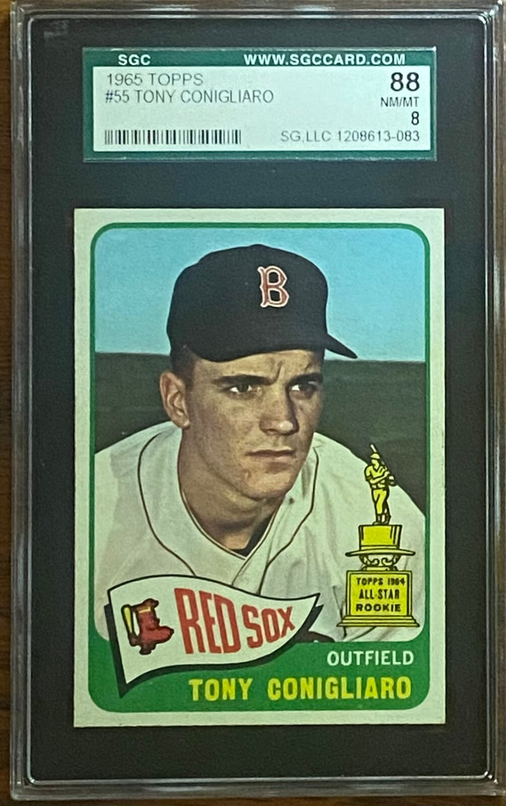 1965 Topps #55 Tony Conigliaro Centered SGC 8 Boston Red Sox