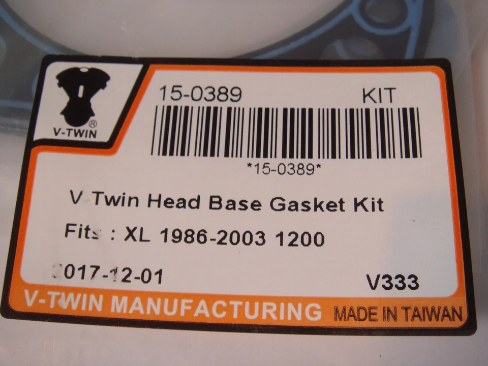 Комплект прокладок головки Harley XL для 1986-2003 Sportster 1200 3,769 дюйма V-Twin 15-0389 Q3 - Изображение 4 из 4