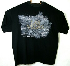 VTG 90s Las Vegas Strip Adult XXL 2XL Black Single Stitch Short Sleeve T-Shirt