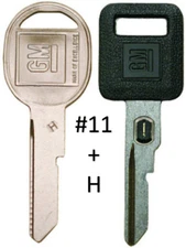 GM OEM Single Sided VATS Ignition Key #11 + Doors/Trunk GM OEM "Coined" Logo Key