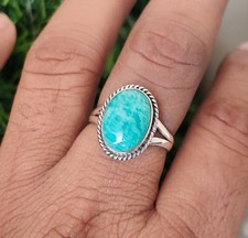 Amazonite Ring 925 Silver Jewelry Beautiful Gift For Her All Size Size