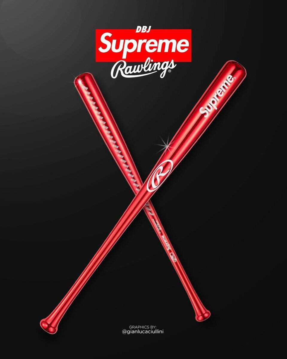 Supreme Rawlings Chrome Maple Wood Baseball Bat Red - Order Confirmed ✅