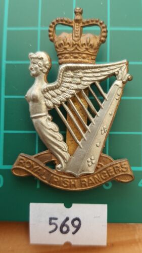 Original Cap Badge:569) Royal Irish Rangers Queens Crown Bi-Metal - Picture 1 of 2