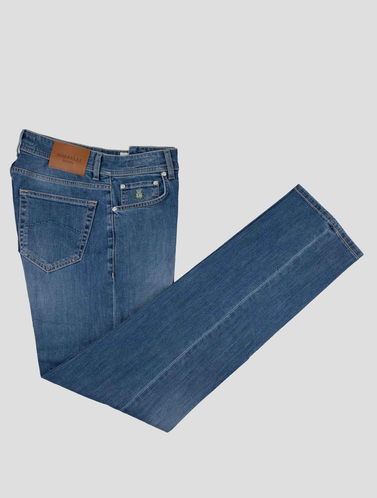 НОВЫЕ СИНИЕ ХЛОПКОВЫЕ ДЖИНСЫ EA ОТ LUIGI BORRELLI размер US 36 - EU 52 LBJZ2 47390₽