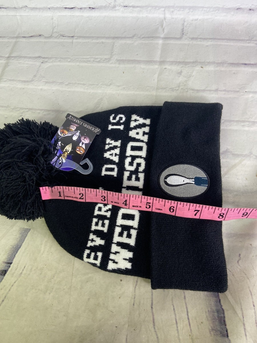 Addams Family Everyday Is Wednesday Black Pom Knit Beanie  display picture 3