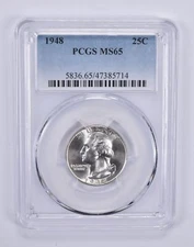 1948 Washington Quarter 25c MS65 PCGS Blue Label