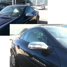 SPIEGELKAPPEN VERKLEIDUNG  IN  CHROM F&Uuml;R MERCEDES SLK R171 ca. 2004 - ca.2008