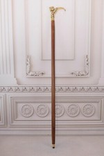 Beautiful Cat Design Brass Head Handle Walking Stick Wooden Amazing Cane Gift