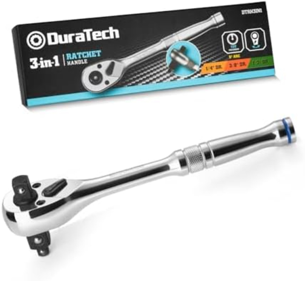 Cricchetto DURATECH 3 in 1 Reversibile Professionale 1/4" 3/8" Compatto