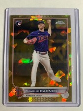 2022 Topps Chrome Sapphire Gold Refractors #641 Charlie Barnes #D /50
