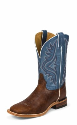 Tony Lama Men's PECAN AVETT BLUE Western Boots - Square Toe 7955