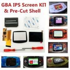V2 IPS Backlight LCD For Game Boy Advance GBA and Colorful Pre-cut Shell Case