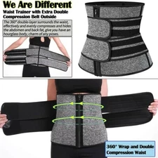 Vaslanda Neoprene Sauna Waist Trainer Corset Sweat Belt for Women Weight Loss Co