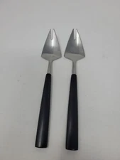 Gense 18-8 Stainless FOCUS Deluxe BLACK 2 Prong Fork MCM Mid Century Modern