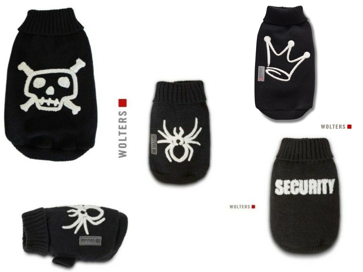 Wolters Hunde Strickpullover Totenkopf Security Spider Krone