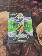 AARON RODGERS 2021 Prizm Football #B-6 Brilliance Green Ice Packers SSP.