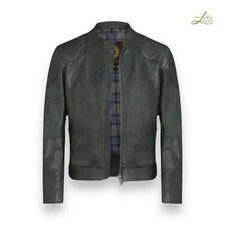 Belstaff Outlaw Lederjacke Pine Green handgewachst - Herren Größe 52 »