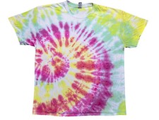 Tie Dye T-Shirt XL Colorful Spiral