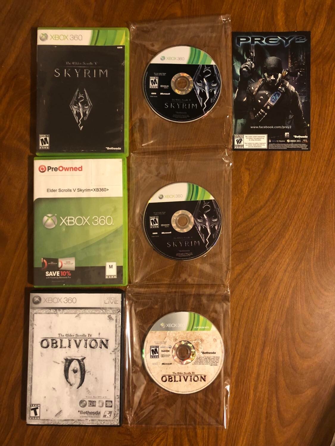 3x Lot The Elder Scrolls IV: Oblivion & V Skyrim (Microsoft Xbox 360 ...