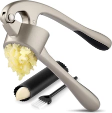 Large Premium Garlic Press Set - Bigger Bowl for Bigger Garlic - Rust Proof &...