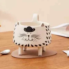 Cute Cat Mug with Four Legs Funny Creative Gift Ceramic Coffee Tea Cup 350 ml
