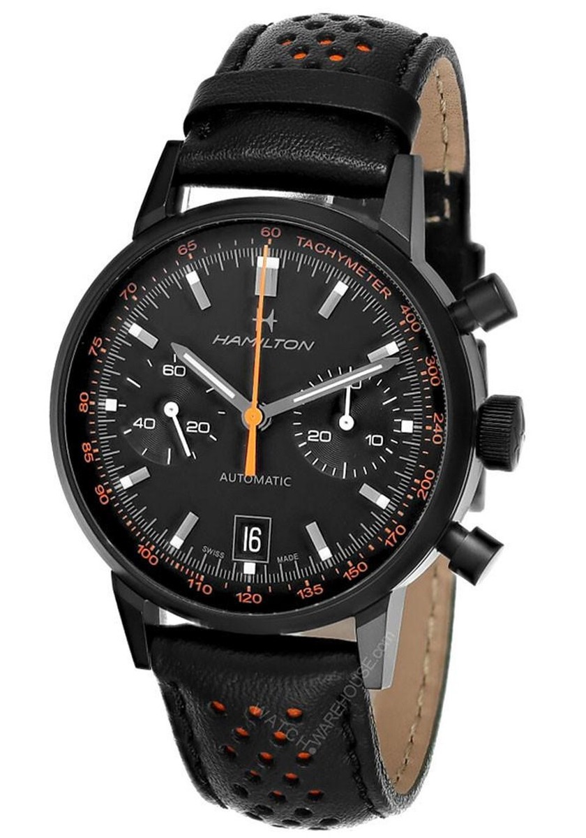 Hamilton American Classic Intra-Matic 40MM Black/Orange Men's