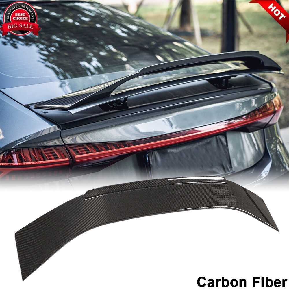 Fit For Audi A7 Sline S7 RS7 Sedan Carbon Fiber Rear Boot Trunk Lip Spoiler Wing