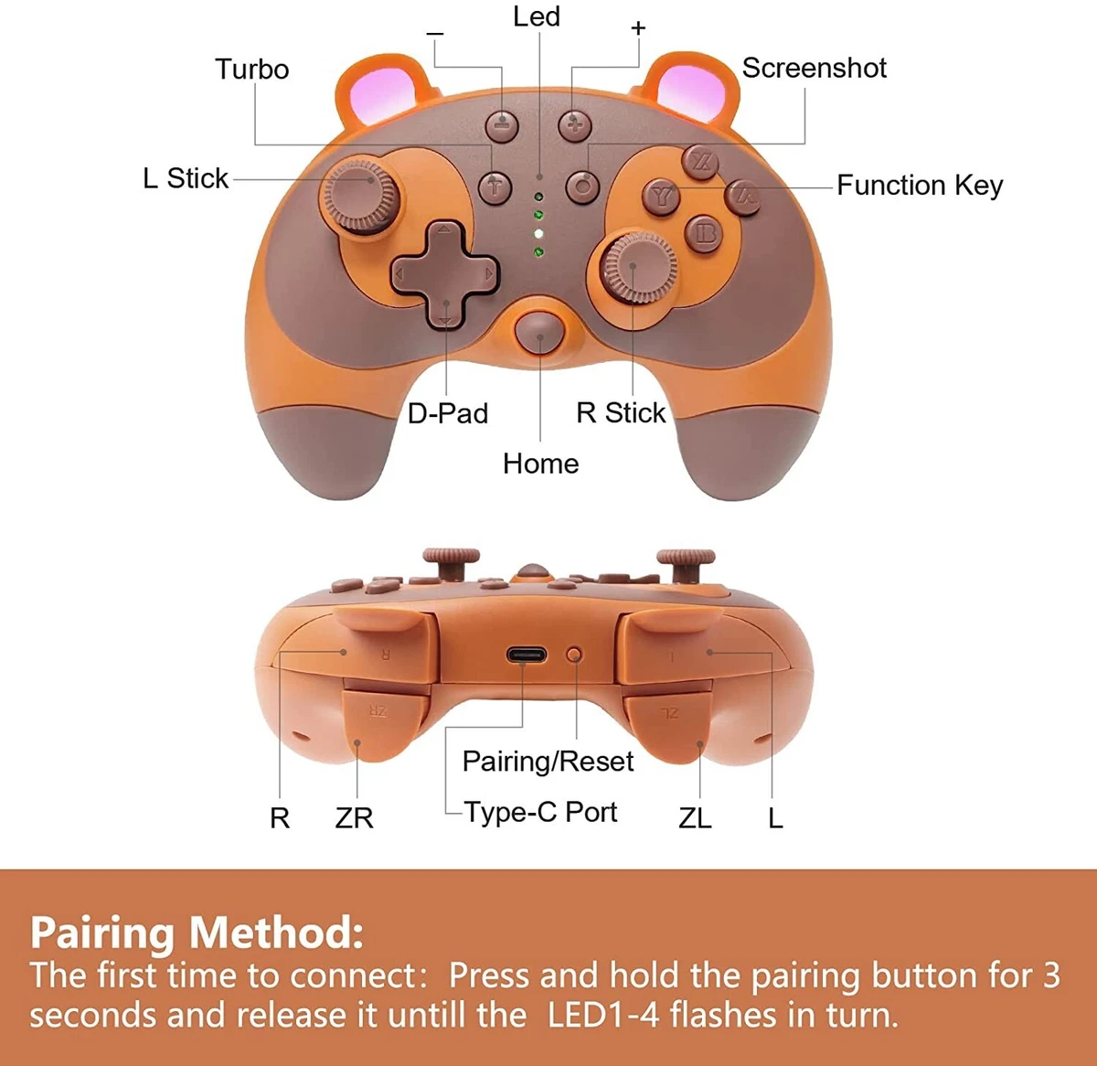 POWER LEAD POWER TOM NOOK CONTROLLER FOR NI S Nintendo Switch Wireless Bluetooth