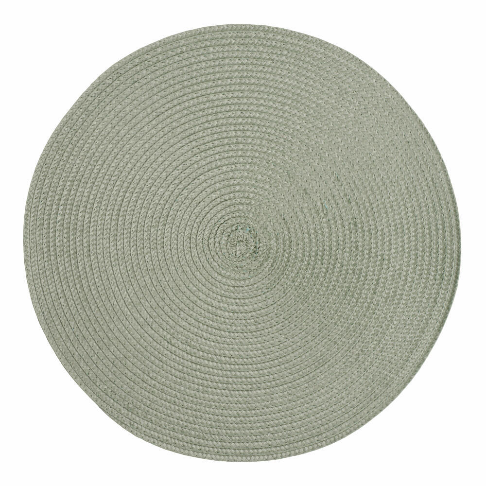 2er-Set Runde Jute-Tischsets In Natur Mit Grauen Streifen – Handgewebt, Hitzebeständig, 38x38 Cm