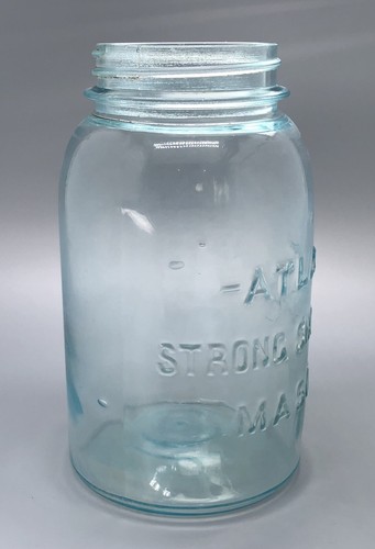 Aquablaues Glas Quart Einmachglas/Vintage Küchendekor/Atlas starke Schulter - Bild 2 von 7