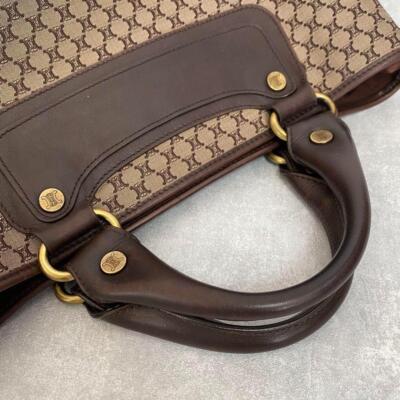 CELINE Boogie Bag Handbag Macadam Brown Canvas Leather Tote bag | eBay