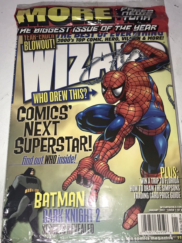 2001 Wizard 112 Comic Magazine Spider-Man Cover 1of3 SEALED W/ Promo Cards