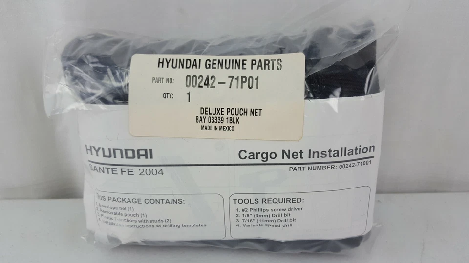 Malla de equipaje red de carga de lujo para maletero Hyundai Santa Fe 2001-2006 OEM genuina Foto 2 de 4