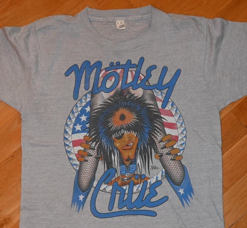 MOTLEY CRUE rock concert tour tee t-shirt M/L 8 1980s vintage concert t-shirt, vintage, single stitch, B+ condition