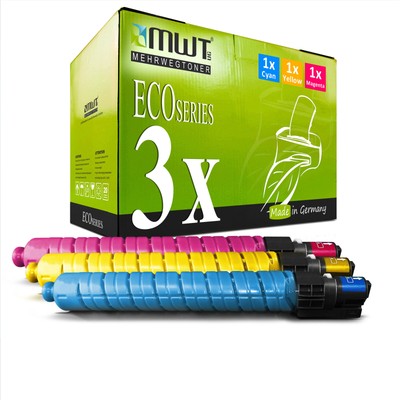 3x Toner für Ricoh MP C5000spf C4501 C5000AD C4000AD C5501 C4000spf, 842049 CMY